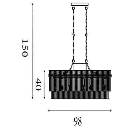 Searchlight - Lestenec na verigi LARA 8xE14/60W/230V