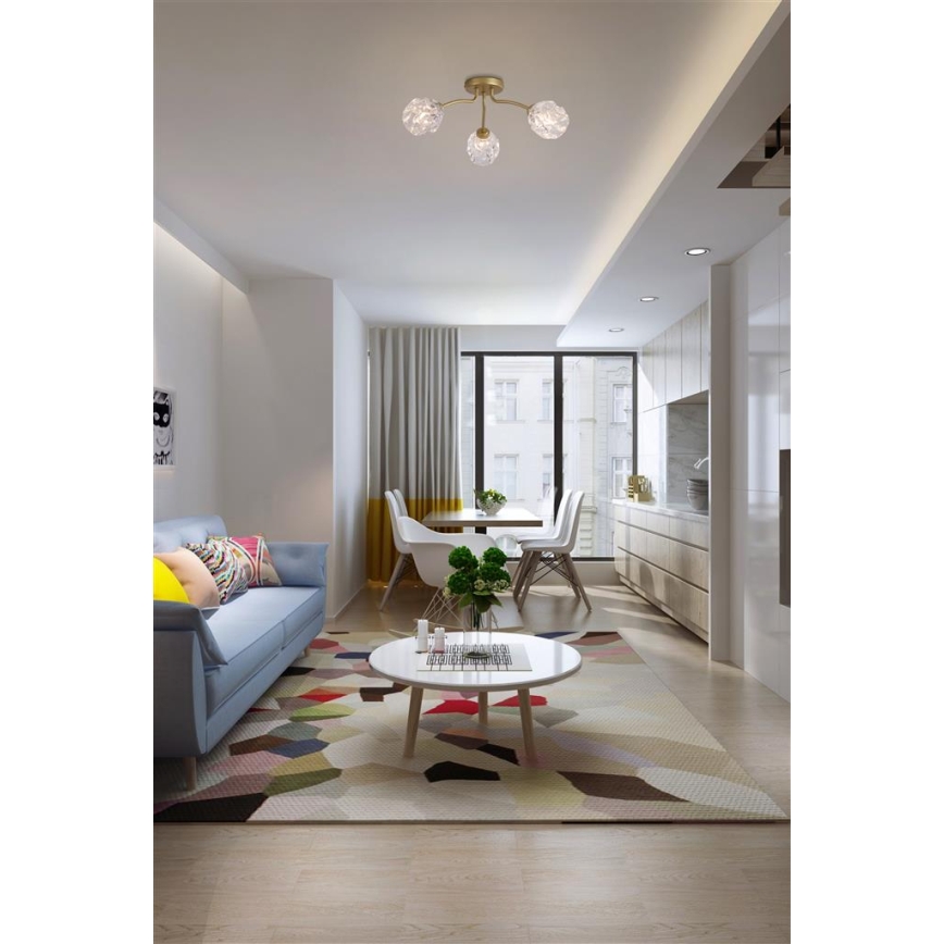 Searchlight - Površinsko pritrjena stropna svetilka ASTRAL 3xG9/33W/230V zlata