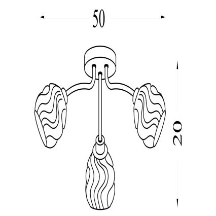 Searchlight - Površinsko pritrjena stropna svetilka ASTRAL 3xG9/33W/230V zlata