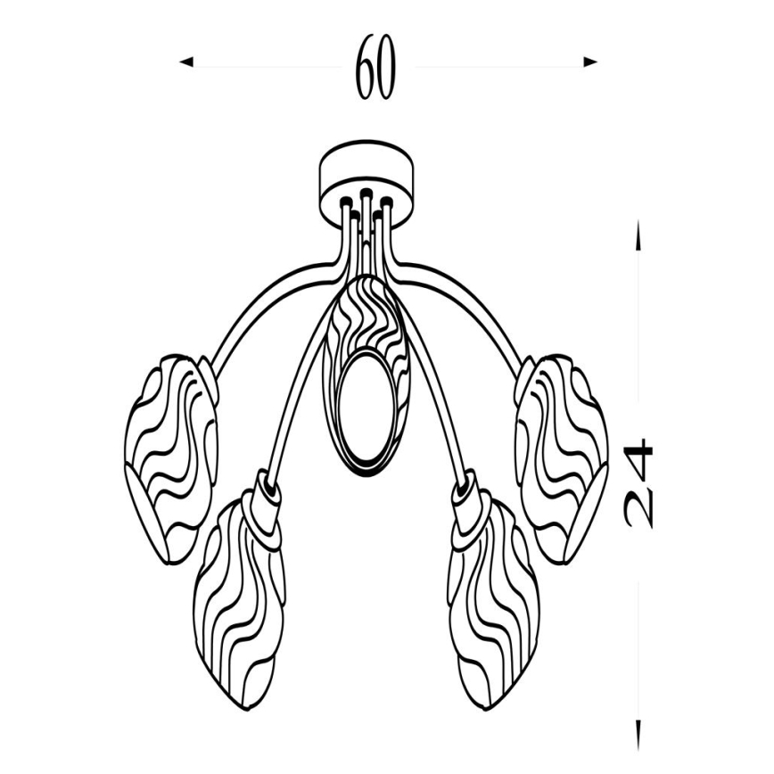 Searchlight - Pritrdljiv stropni lestenec ASTRAL 5xG9/33W/230V matni krom