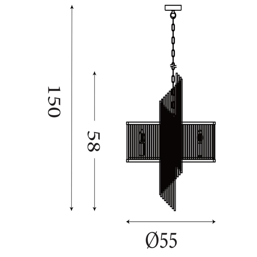 Searchlight - Lestenec na verigi LARA 6xE14/60W/230V