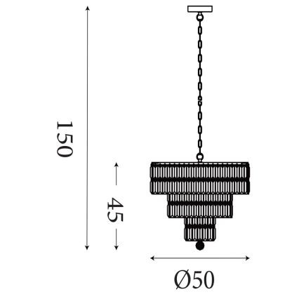 Searchlight - Lestenec na verigi EMPIRE 5xE14/60W/230V