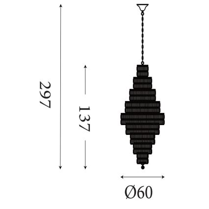Searchlight - Lestenec na verigi EMPIRE 13xE14/60W/230V