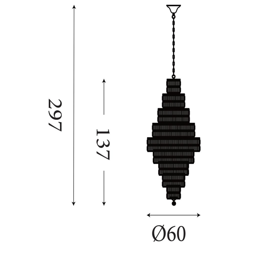 Searchlight - Lestenec na verigi EMPIRE 13xE14/60W/230V