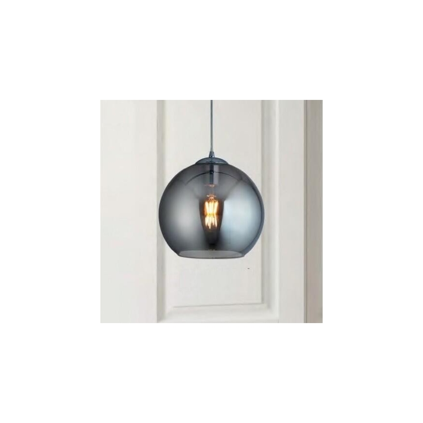Searchlight - Lestenec na vrvici BALL 1xE27/60W/230V srebrn
