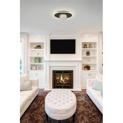 Searchlight - LED zatemnjeno stropno svetilo DELUGE LED/20W/230V Ø 31,5 cm črna