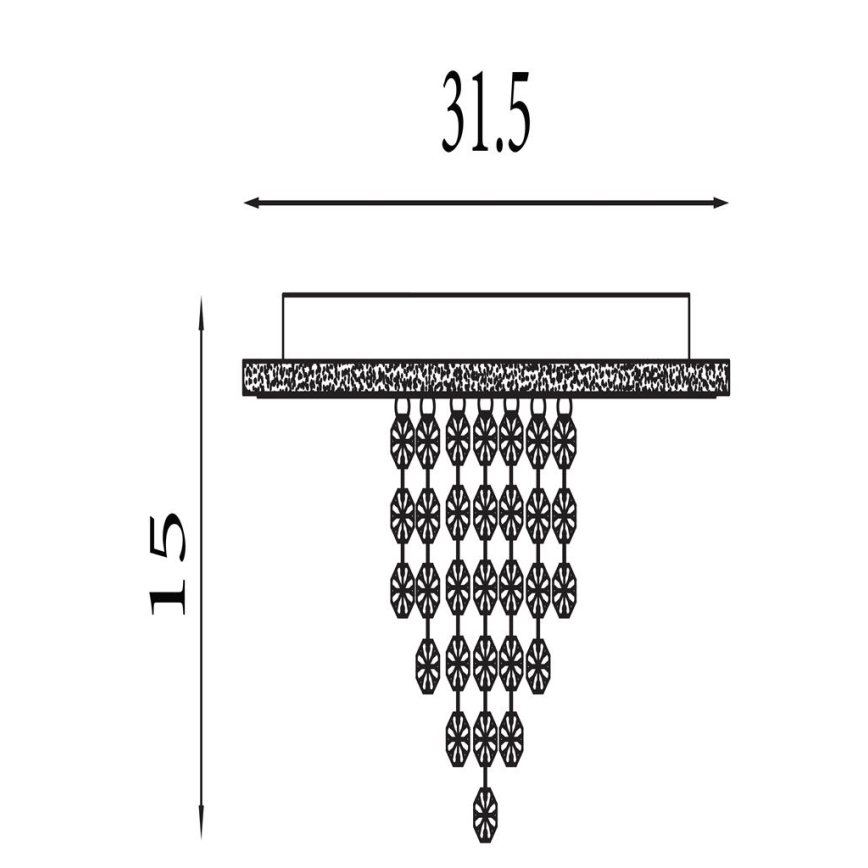 Searchlight - LED zatemnjevalno stropno svetilo DELUGE LED/20W/230V premer 31,5 cm zlato