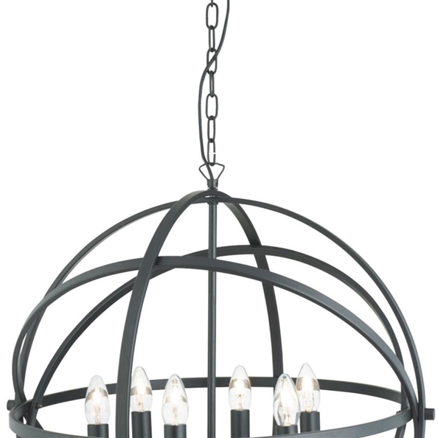 Searchlight - Lestenec na verigi ORBIT 6xE14/60W/230V v črni barvi