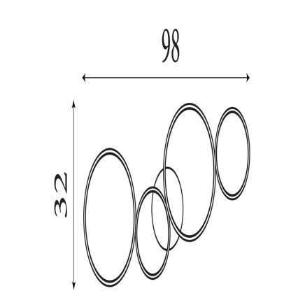 Searchlight - Nastavljiva LED stropna svetilka CIRQUE LED/37W/230V 3000K 33x97 cm
