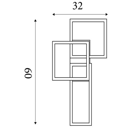 Searchlight - LED stropna svetilka z zatemnjevanjem WALL ART II LED/30W/230V 32x60 cm