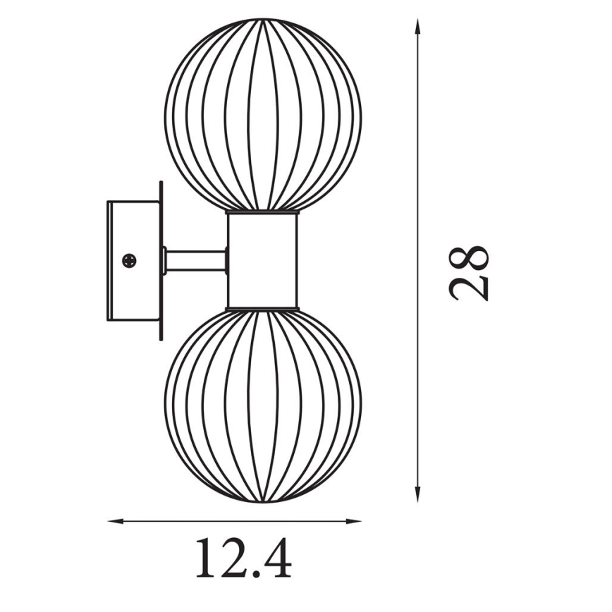 Searchlight - Stensko svetilo LUMINSPHERE 2xG9/7W/230V medenina