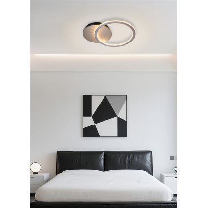 Searchlight - Zatemnjivo stropno LED svetilo SPECS LED/18W/230V 3000K 35x45 cm medenina