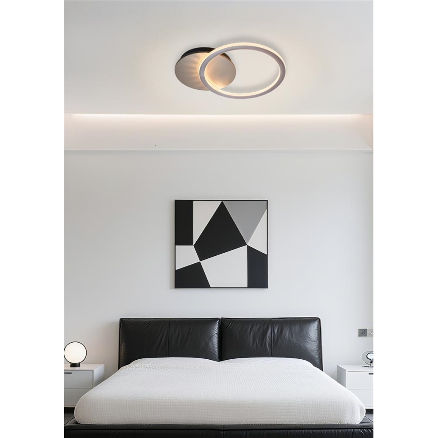 Searchlight - Zatemnjivo stropno LED svetilo SPECS LED/18W/230V 3000K 35x45 cm medenina