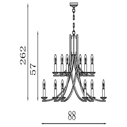 Searchlight - Lestenec na verigi ASCONA 12xE14/60W/230V