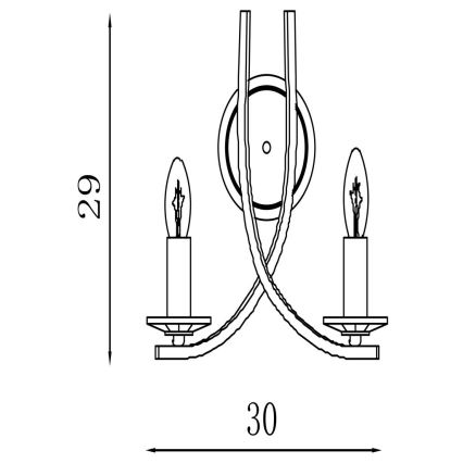 Searchlight - Stenska svetilka ASCONA 2xE14/60W/230V