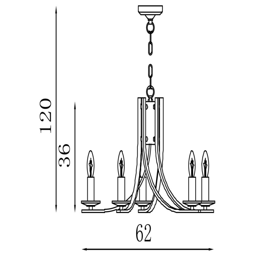 Searchlight - Lestenec na verigi ASCONA 5xE14/60W/230V