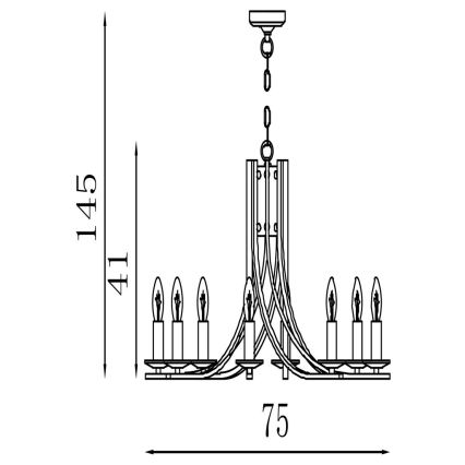 Searchlight - Lestenec na verigi ASCONA 8xE14/60W/230V