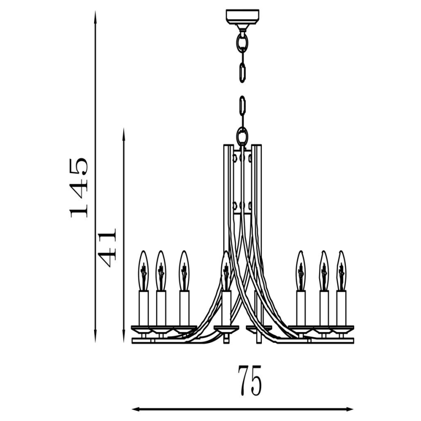 Searchlight - Lestenec na verigi ASCONA 8xE14/60W/230V