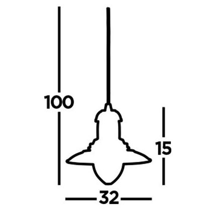 Searchlight - Lestenec na kablu FISHERMAN 1xE27/60W/230V iz medenine