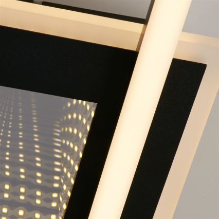 Searchlight - LED zatemnjiva stropna svetilka QUADRATE LED/24W/230V 36x36 cm črna