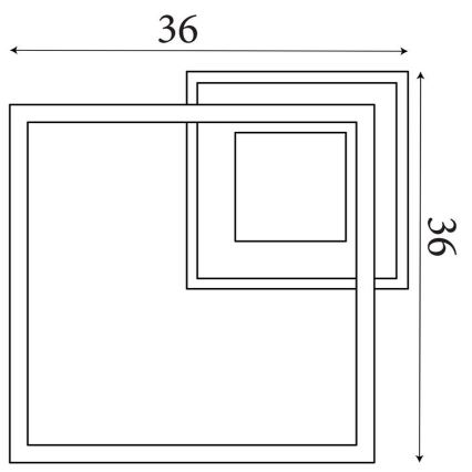 Searchlight - LED zatemnjiva stropna svetilka QUADRATE LED/24W/230V 36x36 cm črna