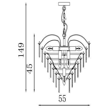 Searchlight - Lestenec na verigi FEATHER 6xE14/60W/230V