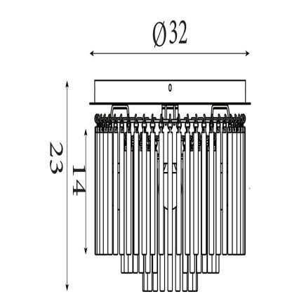 Searchlight - Stropna svetilka SWIZZLE 5xE14/60W/230V premer 32 cm zlata