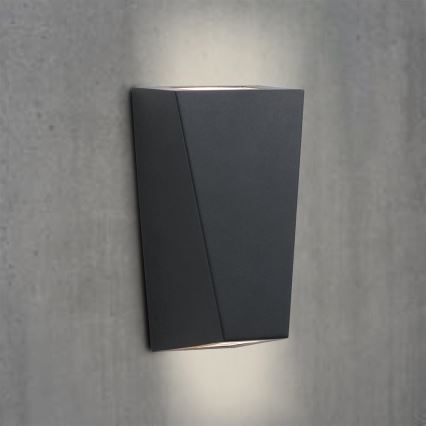 Searchlight - Zunanja stenska svetilka OUT 2xGU10/3W/230V IP44 črna