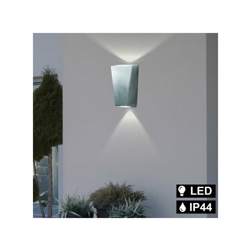 Searchlight - LED Zunanja stenska svetilka OUT 2xGU10/3W/230V IP44 srebrna