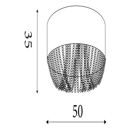 Searchlight - Stropna svetilka BELLANO 5xG9/7W/230V premer 50 cm siva