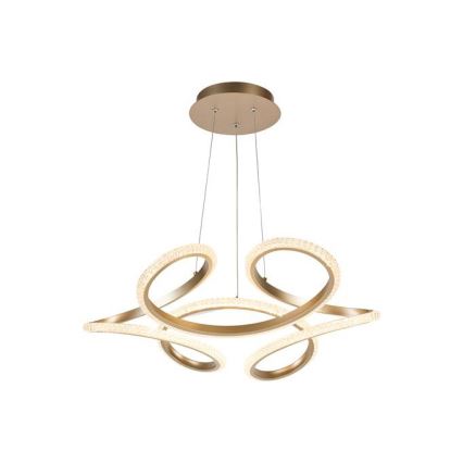 Searchlight - zatemljiv LED lestenec na jekleni vrvici DOODLE LED/40W/230V medenina