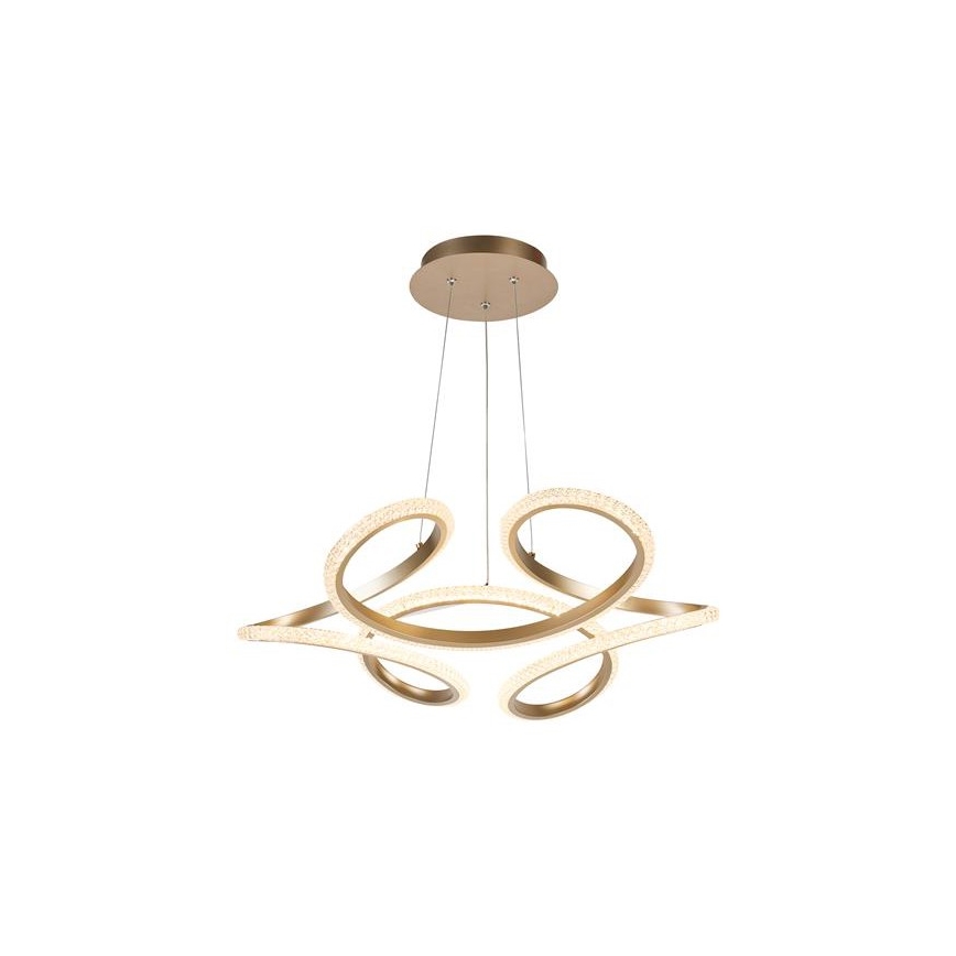 Searchlight - zatemljiv LED lestenec na jekleni vrvici DOODLE LED/40W/230V medenina