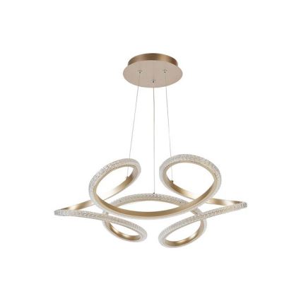 Searchlight - zatemljiv LED lestenec na jekleni vrvici DOODLE LED/40W/230V medenina