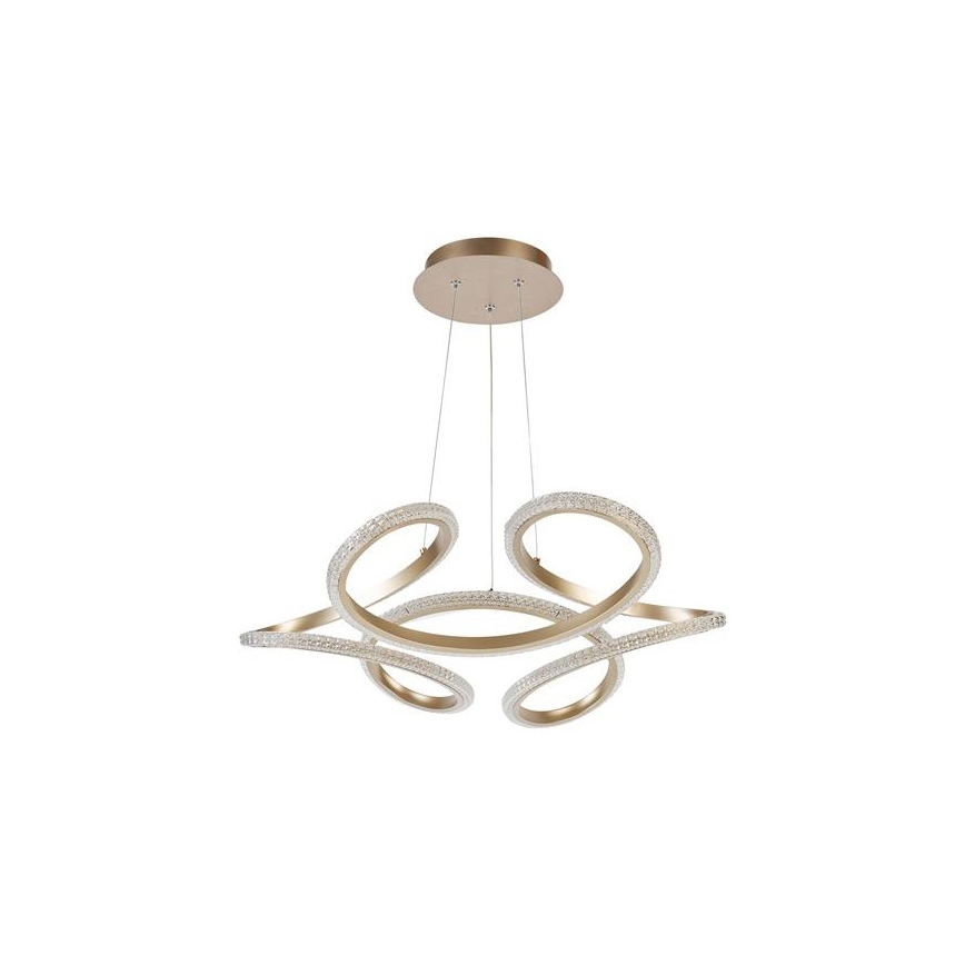 Searchlight - zatemljiv LED lestenec na jekleni vrvici DOODLE LED/40W/230V medenina