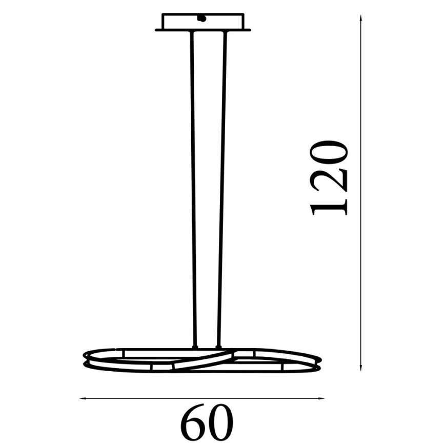 Searchlight - zatemljiv LED lestenec na jekleni vrvici DOODLE LED/40W/230V medenina