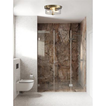 Searchlight - Kopalniško stropno svetilo PRESTON 2xE27/60W/230V IP44 premer 33 cm medenina