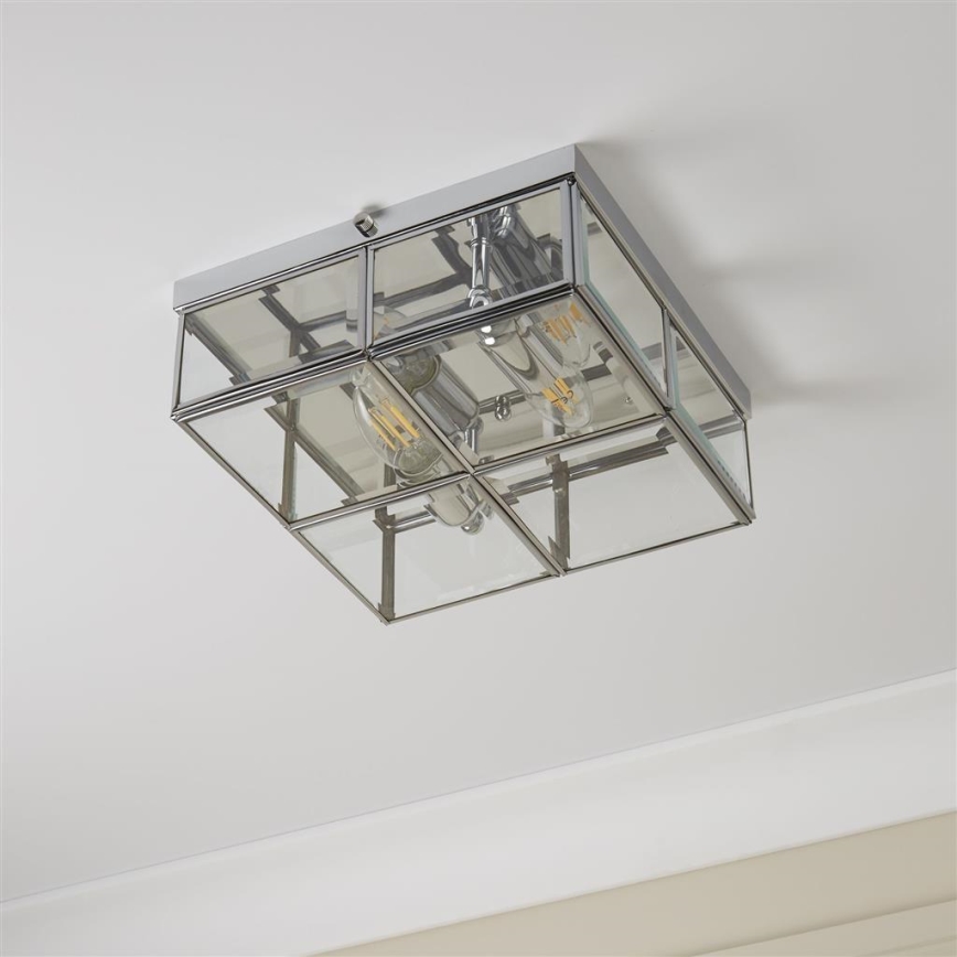 Searchlight - Stropna svetilka FLUSH 2xE14/40W/230V sijajni krom
