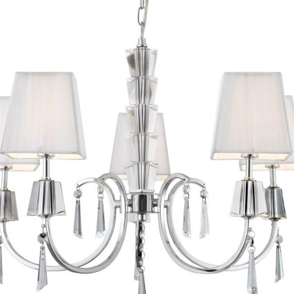 Searchlight - Lestenec na verigi PORTICO 5xG9/33W/230V sijajni krom