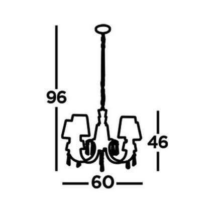 Searchlight - Lestenec na verigi PORTICO 5xG9/33W/230V sijajni krom