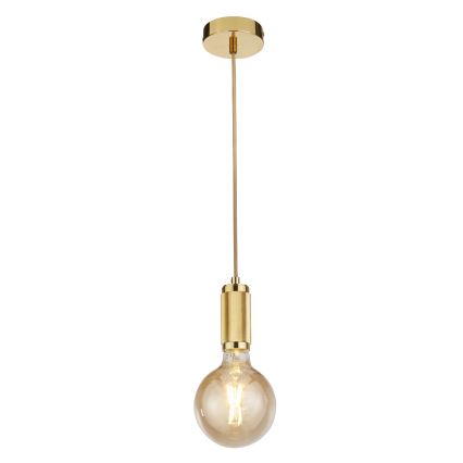Searchlight - Viseči lestenec na tankem kablu SUSPENSION 1xE27/60W/230V, zlate barve