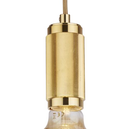 Searchlight - Viseči lestenec na tankem kablu SUSPENSION 1xE27/60W/230V, zlate barve
