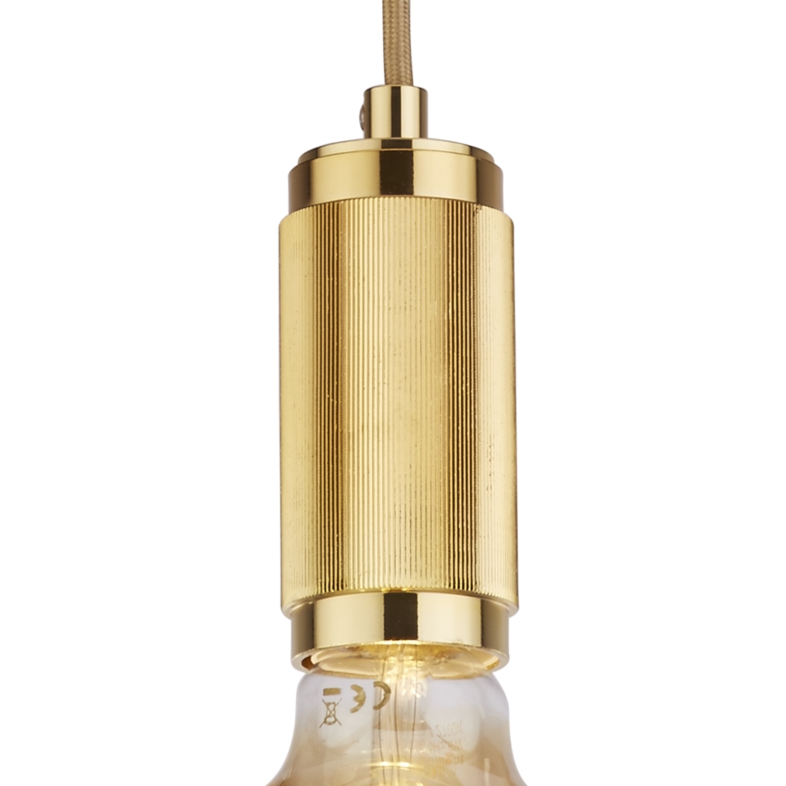 Searchlight - Viseči lestenec na tankem kablu SUSPENSION 1xE27/60W/230V, zlate barve