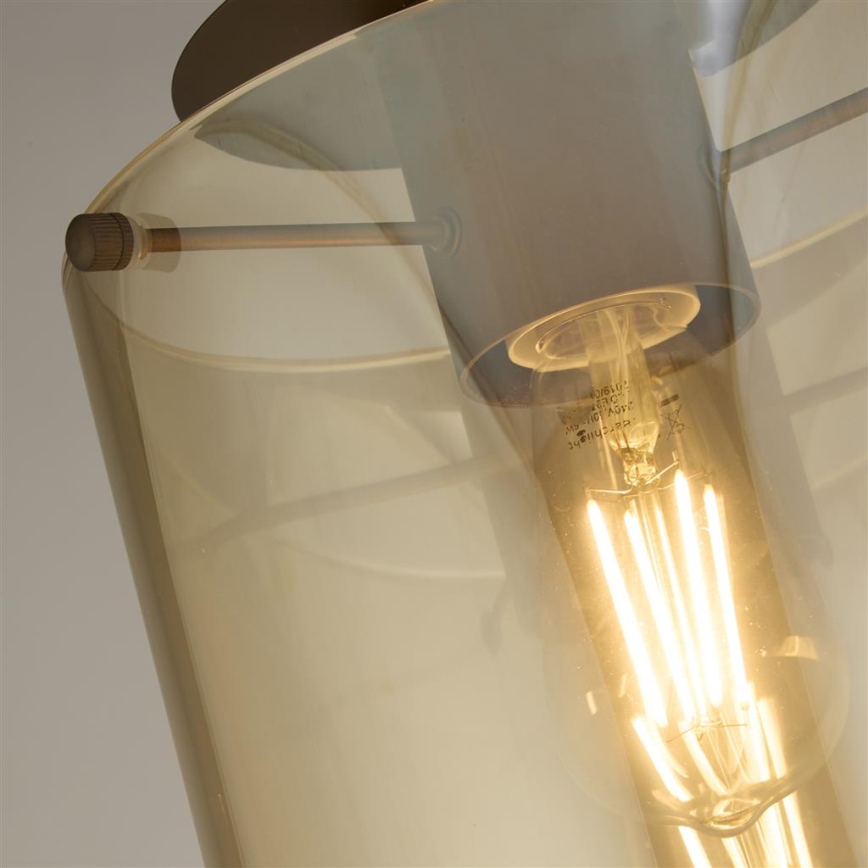 Searchlight - Stropna svetilka SWEDEN 1xE27/60W/230V premer 22 cm rjava/dimasta