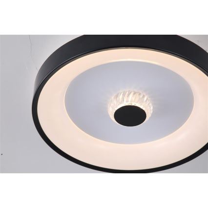 Searchlight - LED zatemnjiva stropna svetilka POLKA LED/24W/230V + LED/6W premer 38,5 cm črna