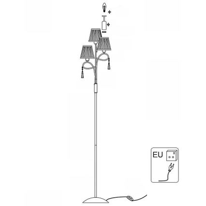 Searchlight - Talna svetilka SIMPLICITY 3xE14/60W/230V sijajni krom