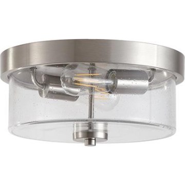 Searchlight - Kopalniško stropno svetilo PRESTON 2xE27/60W/230V IP44 premer 33 cm srebrno