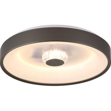 Searchlight - LED zatemnljivo stropno svetilo POLKA LED/24W/230V + LED/6W premer 38,5 cm rjava