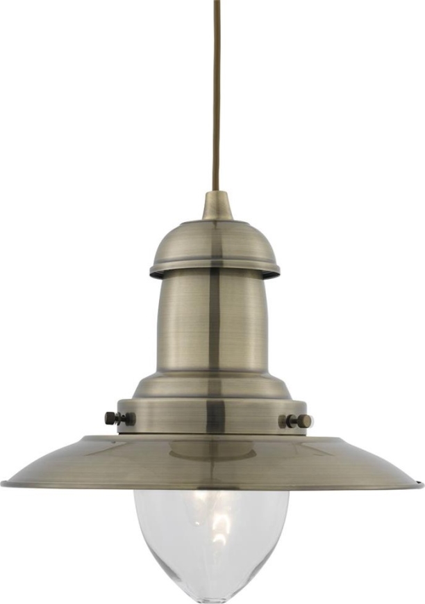 Searchlight - Lestenec na kablu FISHERMAN 1xE27/60W/230V iz medenine