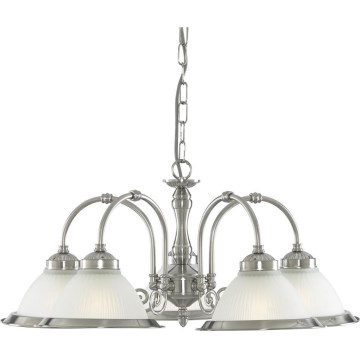 Searchlight - Lestenec na verigi AMERICAN DINER 5xE14/60W/230V sijajni krom