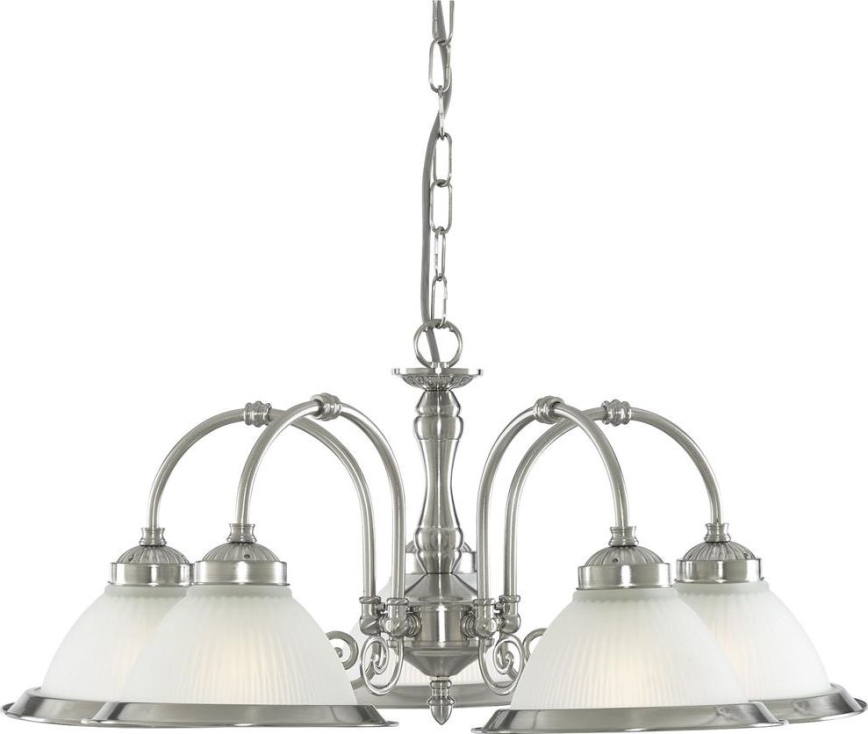 Searchlight - Lestenec na verigi AMERICAN DINER 5xE14/60W/230V sijajni krom